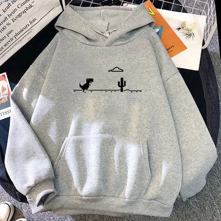 Network Malfunction Little Dinosaur Hoody Men Women New Thicken Pullover Hoodie Cute Pocket Sweatshi Loose Casual Unisex Hoodies
