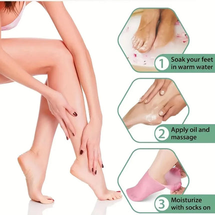 Moisturizing Silicone Gel Socks for Dry Cracked Feet Nourishing Skin Lubricating Foot Care Massage Socks