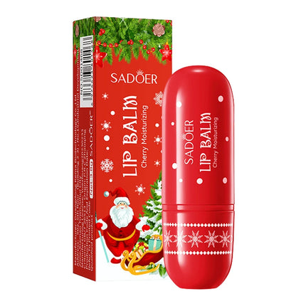 SADOER Christmas Honey Lip Balm Cherry Avocado Brightening Lips Balm Moisturizing Anti Cracking Hydrating Repair Lipstick