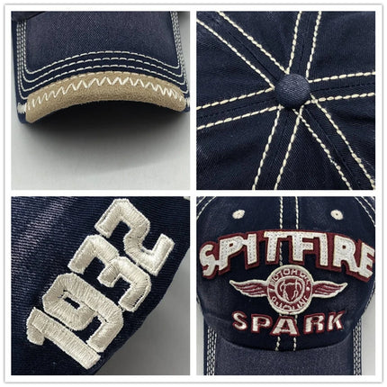 Embroidered Letter 1932 Washed Cloth Retro Style Baseball Cap Men's and Women's Casual Street Retro Motorcycle Do Old Visor Hat