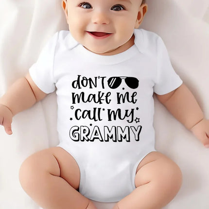 "Don't Make Me Call My Grammy" Funny Letter Print Baby Onesie Newborn Clothes Baby Girl Boy Romper 0-24M