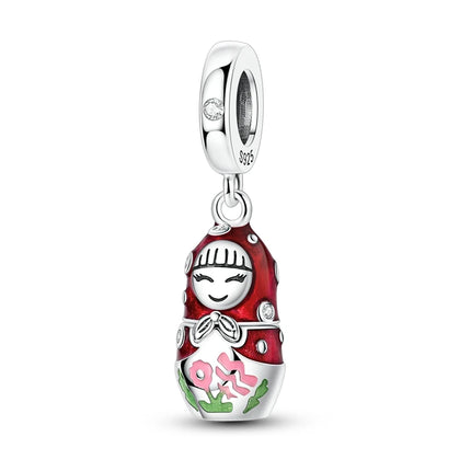 2025 Hot Sale Charmsred Little Girl The Nesting Doll Can Be Opened Dangle Pendants Fit Bangle Bracelet Necklace DIY Jewelry