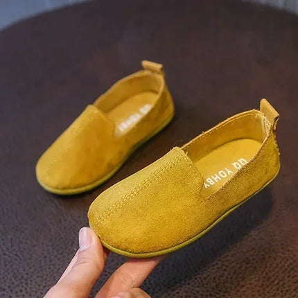 Children's Flat Shoes New Candy Color Simple Casual Shoes Loafers Slip-on Flats Lightweight Boys Girls Leather Shoes Moccasins