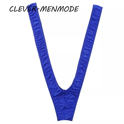 Sexy Men's Erotic Lingerie Swimsuit Straps Borat Mankini One-Piece V Sling Stretch Singlet Bodysuit Panties Stretch