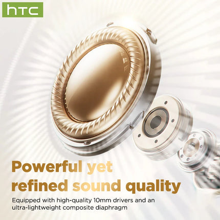 HTC NE72 TWS AI Translation Earbuds Translate Bluetooth 6.0 Headphones 30H Playtime with Smart Touch Screen for Travel Business