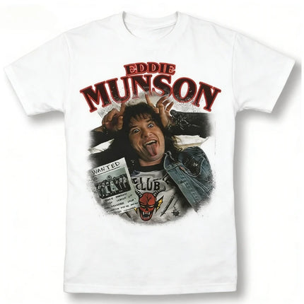 2026 Eddie Munson Vintage 90s Rock Band Graphic Men Women T-Shirt Unisex Regular Fit Short Sleeve Tee with Iconic Album Art