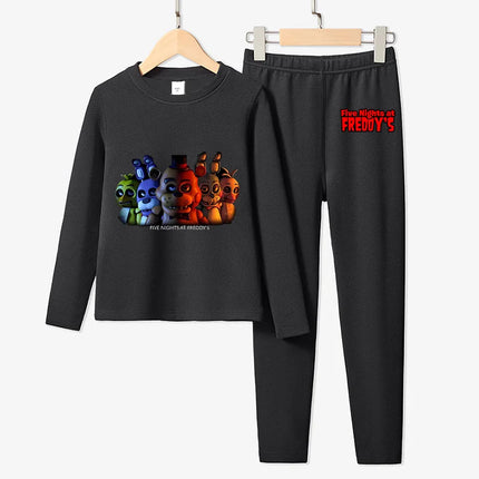 FNAF Pajamas Pants Set Children Thermal Underwear Suit Anime Five Nights at Freddy's Cool Clothing Suits Boys Girls Loungewear Gift