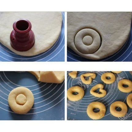 3 Types Donut Biscuit Press Mold Baking Cake Mold DIY Kitchen Tools Round Biscuit Cutter for Baking Desserts