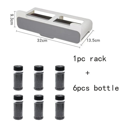 Kitchen Seasoning Bottle Storage Rack Spice Rack Self-adhesive Wall-mounted Under-Shelf Spice Organizer Kitchen Storage Rack
