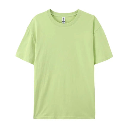 100% Cotton Solid Tshirts Men Woman Short Sleeve Fashion Brand Trend Casual Soft Clothing Tees Customized Products Summer Tops