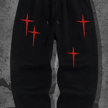 Fashionable Printed Pattern Men's and Women's Slim Fit Y2K Style Gothic Casual Sports Street Style Couple Style Sweatpants