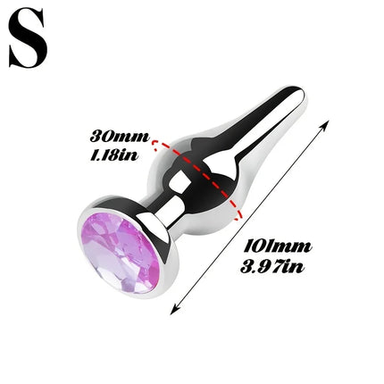 Tapered Anal Plug Anal Trainer Kit, Metal Jeweled, Fetish Jewelry Butt Plug Anal, Sex Toys Women Men Couples Lover