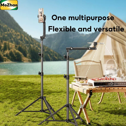 MoZhao Phone Stand Overhead Shooting Tripod Fill Light Floor-standing Telescopic Outdoor Live Photo Video Universal Camera Stand