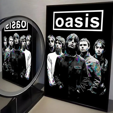 Band O-Oasis Classics Poster Perfect Sticker Self Adhesive Art Designed for Home Dining Office Spaces