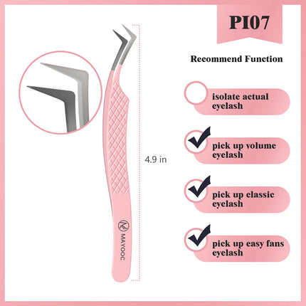 Eyelash Extensions Tweezers  With Fiber Tips Lash Artists High Precision Superhard Anti-Static Tweezer Makeup Tools Custom Logo