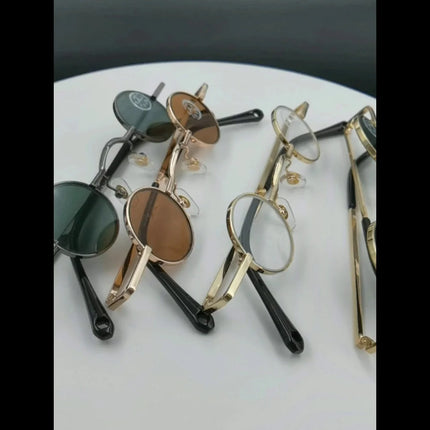 Shatar Glass Lenses New Ultra Small Circular Mini TikTok Live Funny Sunglasses Internet Celebrities Men's And Women's Sunglasses