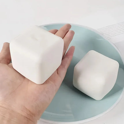 Squishy Milk White Tofu Squeeze Toy Cute White Square Sensory Stress Relief Fidget Toys Dough Ball Gifts for Adults Best Gift
