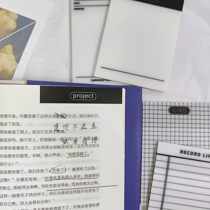 200 Sheets Transparent Waterproof Posted It Sticky Note Pads Notepads Posits for School Stationery Office Supplies