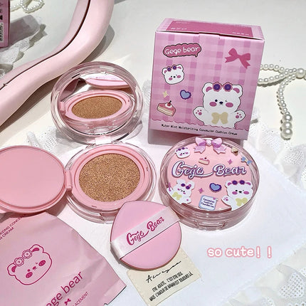 Gege Bear Clear  Air Cushion Cream, Natural, Hydrating, Long-Lasting, Coverage for Dry and Oily Skin Types to Even Skin Tone