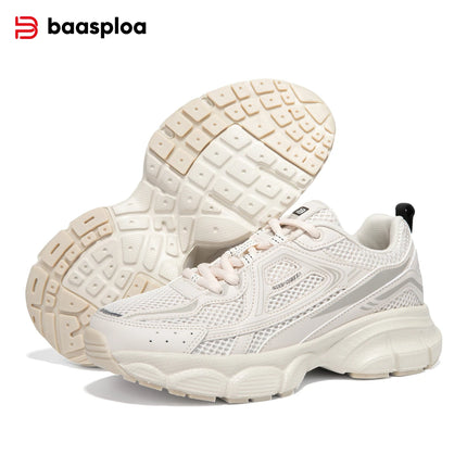 Baasploa Women Casual Sneakers Lightweight Mesh Breathable Sport Shoes Comfort Soft Walking Shoes for Women Non-Slip Outdoor