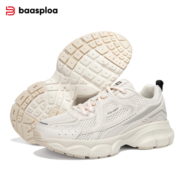 Baasploa Women Casual Sneakers Lightweight Mesh Breathable Sport Shoes Comfort Soft Walking Shoes for Women Non-Slip Outdoor