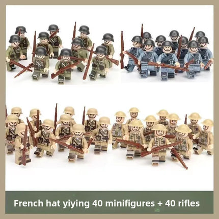 Building blocks World War II soldier figures, marine humanoid dolls educational toys mini figures birthday gifts cartoon figures