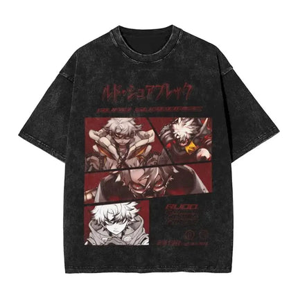 Harajuku Vintage T Shirts Hot Sale Gachiakuta Washed T-Shirt Anime Y2K Fun Casual T-Shirt O-Neck Fashion T-Shirt Loose Oversized