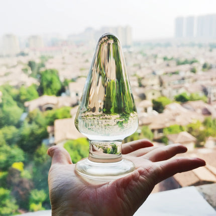 Anal Plugs Large 6CM Glass Transparent Vaginal Dilation Masturbator