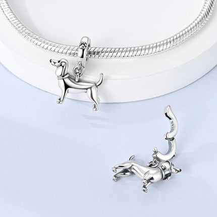 Hot Sale 925 Sterling Silver Puppy Beads & Teddy & Golden Retriever Dangle Charm Fits Bracelet Beloved Pet Pendant Gifts