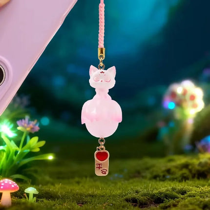 Cute Chinese Style Nine-Tailed Fox Resin Crystal Pendant Good Luck Car Decor Mystery Box Keychain Ornament Wholesale