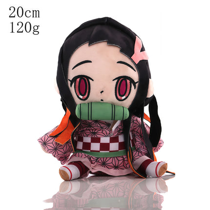 15-25cm Demon Slayer Cartoon Plush Toys Ghost Slayer Keychain Kamado Tanjirou Kamado Nezuko Kochou Figure Stuffed Doll Child Gif