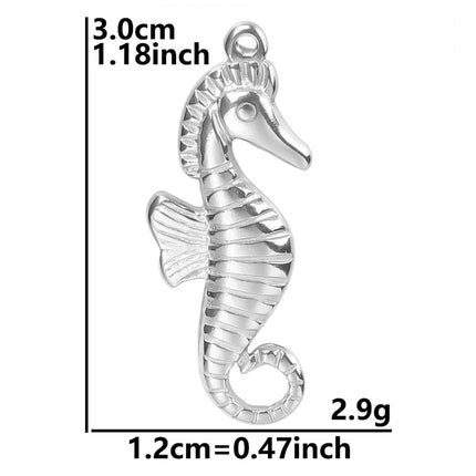 5pcs Stainless Steel Conch Starfish Turtle Charms For Jewelry Making Supplies Ocean Charm Silver Color Pendant Handmade Material