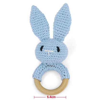 1Pc Baby Rattle Wooden Teether Music Ring Crochet Animal Otter Music Rattles Soother Bracelet Toddler Toys Baby Teething Gifts