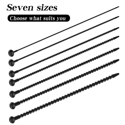 Graduated Urethral Dilator Set – 7 Sizes Soft Silicone Penis Sounding Rod for Men, Reusable Sound Trainer Adult Sex Toy