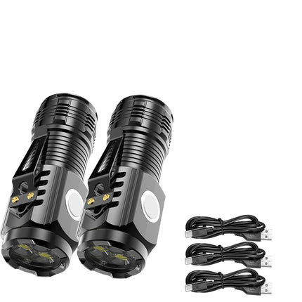 High Strong Power LED Flashlight Built-in Battery Type-C Rechargeable with Pen Clip Torch Outdoor Camping Emergency Lantern