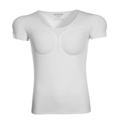 New Invisible Men's T-Shirt with Fake Muscles Short Sleeve Slim Fit Bodybuilding Costume Youthful Popular Nylon Spandex Blend