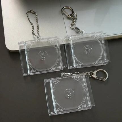 1/30Pcs Blank Album Mini CD Case Keychain DIY Peripheral Commemorative Keyring for Car Backpack Key Pendant Hanging Decoration
