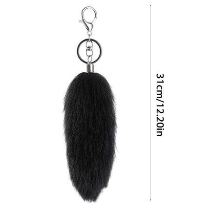 16cm Foxes Tail Keychain Faux Furs Foxes Tail Keyring Soft Furry Bag Hangings Charm Pendant Key Handbag Pendant Accessorise
