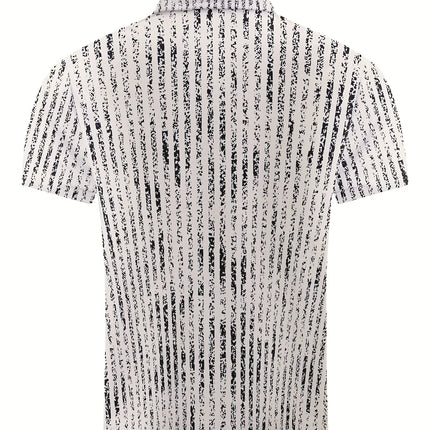 2026 European and American Men's Daily Casual Sports Short Sleeved Polo Shirt Collar Casual Short Sleeved T-shirt