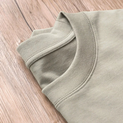 11.29oz 320Grams Heavy Cotton Weight Oversized Loose Men T-shirt Solid Color Drop Shoulder Short Sleeve High Quality