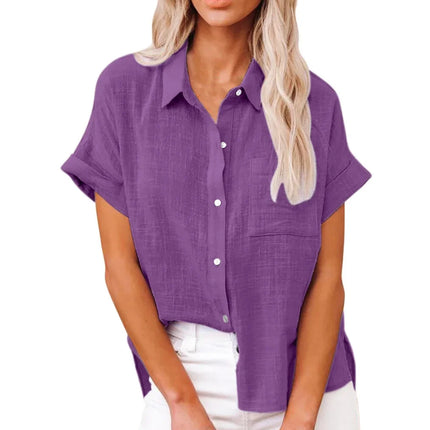 Short Sleeve Tops Tee Women Blusas Summer Loose Ladies T-Shirts Cotton Linen Blouse Woman Clothing Casual T Shirt Camisas Mujer