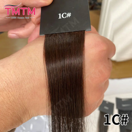 TMTM Russian Virgin Hair Weft Cuticle Aligned Natural Brown Bone Straight Hair Extensions Machine Made Weave 50g 100g Sales