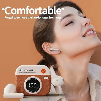 Bluetooth 5.3 Wireless Headphones Power LED Digital Display 24hours Endurance HiFi Gaming Headsets Waterproof Sports Earbuds