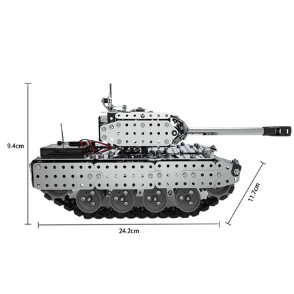 Metal building block tank assembly alloy excavator robot with power system remote control toy