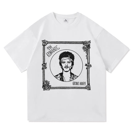 The Romantic Album T Shirt Bruno Mars The Romantic Tour 2026 Men/women Clothing Vintage Harajuku High Quality Cotton Tshirts
