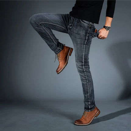 Professional Jeans Relaxed Straight Elastic Jeans Ultra Breathable Lightweight Jeans Casual Office Wide Denim Trousers.