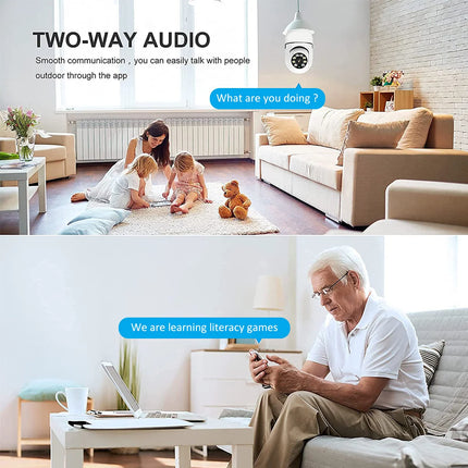 8MP E27 Bulb Wifi Surveillance Camera 10X Digital Zoom AI Humanoid Detection Color Night Vision Wireless Cameras Baby Monitor