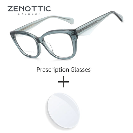 ZENOTTIC (M Size) New Fashion Square Progressive Prescription Eyewear Acetate Myopia Glasses Woman Men Optical Eyeglasses