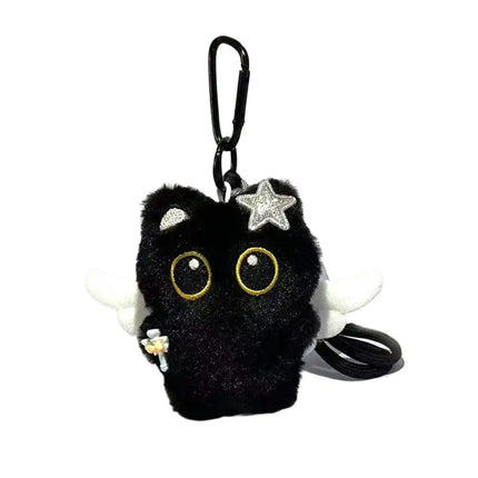 Cute Black Cat Plush Toy Doll Keychain Small Pendant Car Keyring Kitten Toy Doll For Boy Girl Brithday Gifts