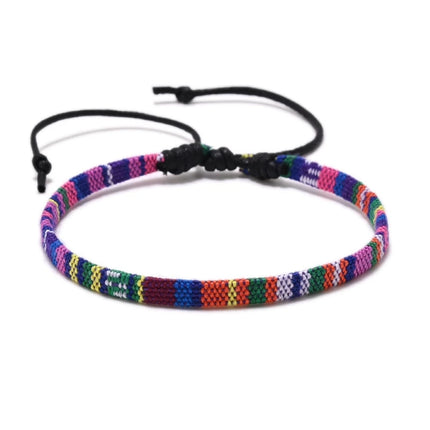 Bohemia Style Colorful Weave Rope Friendship Bracelets For Woman Men Cotton Handmade Braided Bracelet Ethnic Jewelry Gifts